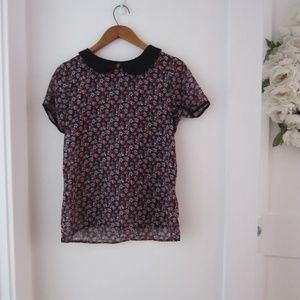 BLOUSE Flower sheer